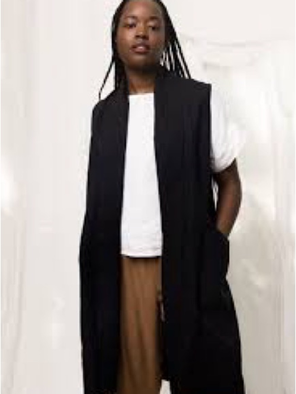 Elizabeth Suzann Clyde Vest Black Linen L/XL